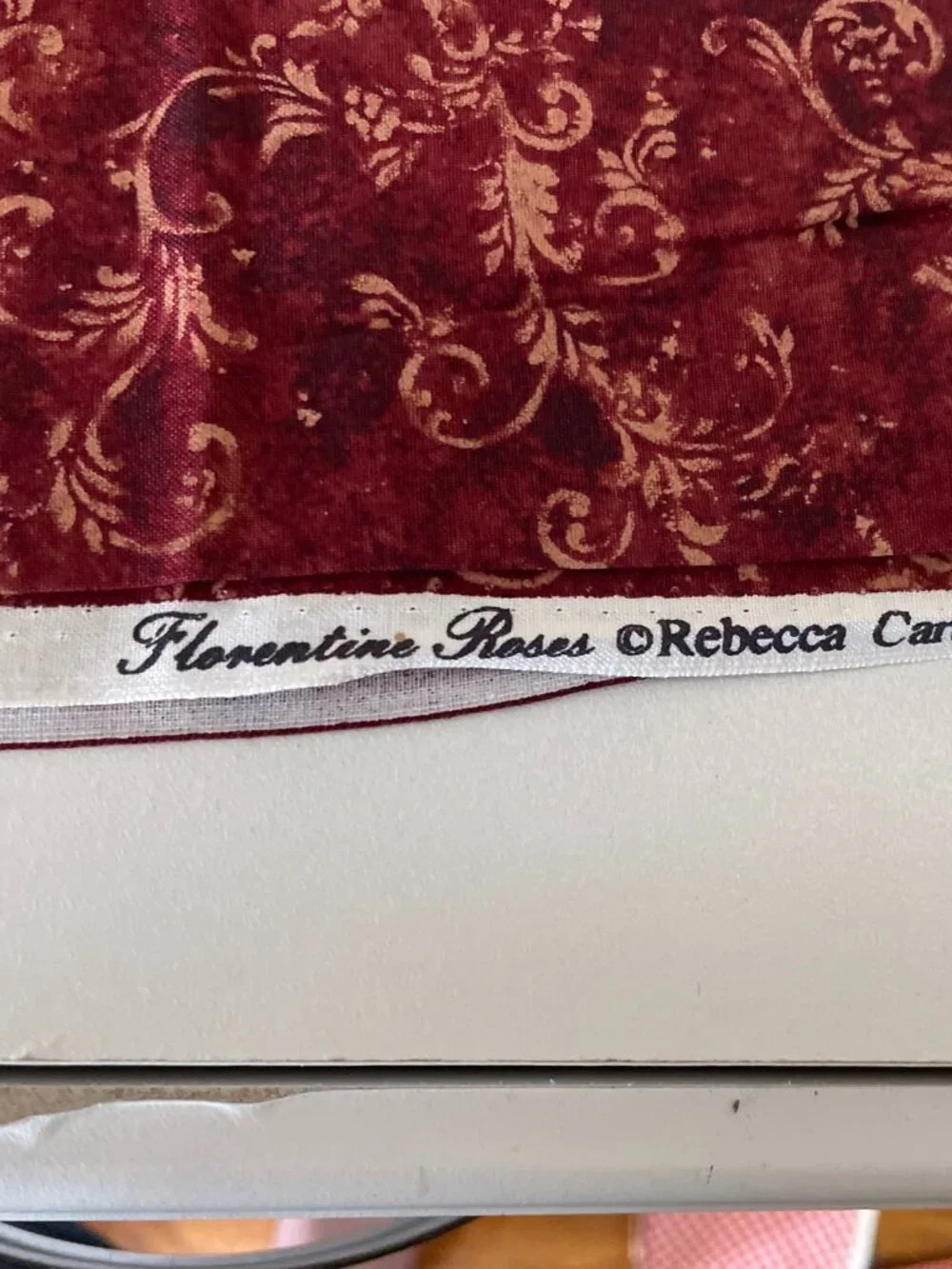 One Half Yard Florentine Roses by Rebecca Carter for SSI Floral Cotton Fabric